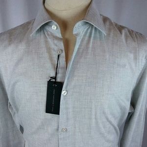 John Varvatos Stretch Shirt 17 32/33 Houndstooth